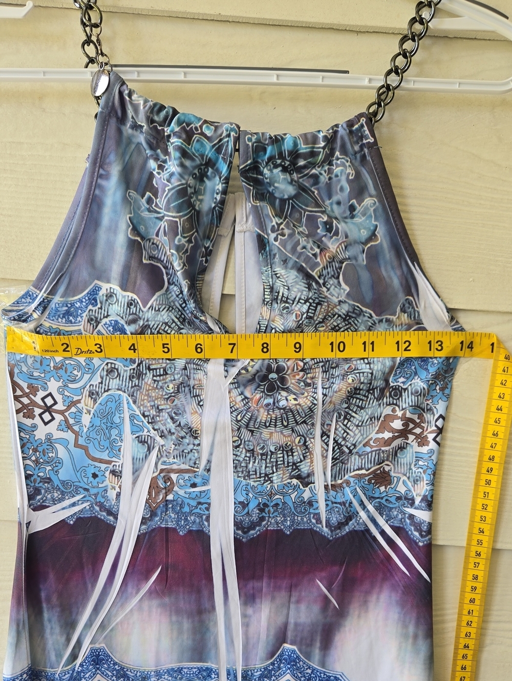 Cristinalove Blue & Purple Patterned Halter Mini Dress - Picture 7 of 13